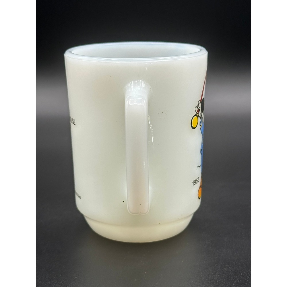 Vintage Anchor Hocking Mickey Mouse Club 1955 Milk Glass Mug Pepsi Collector - Picture 5 of 10